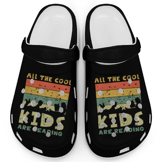 Children Reading Book Library Son Daughter Clogs