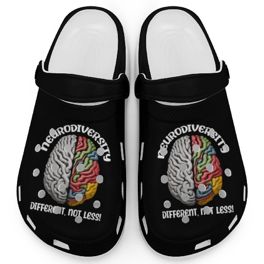 "Different, Not Less" Neurodiversity Clogs