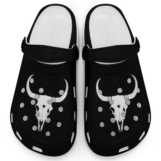 Cattle Skull Cow Skull Rodeo Western Skeleton Clogs