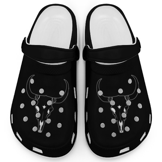 Cattle Skull Cow Skull Rodeo Western Skeleton Clogs