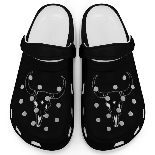 Cattle Skull Cow Skull Rodeo Western Skeleton Clogs