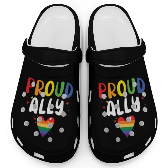 Proud Ally Gay Rights Rainbow Pride Month LGBTQ Clogs