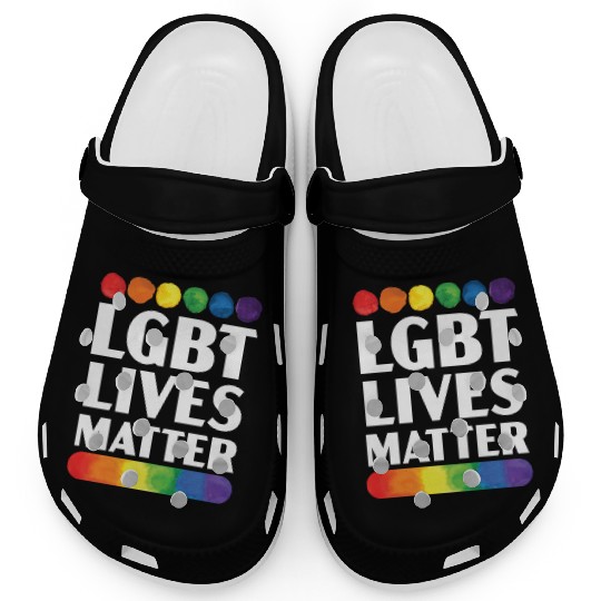 LGBT Vibes Matter Rainbow Pride Month LGBTQ Gay Clogs