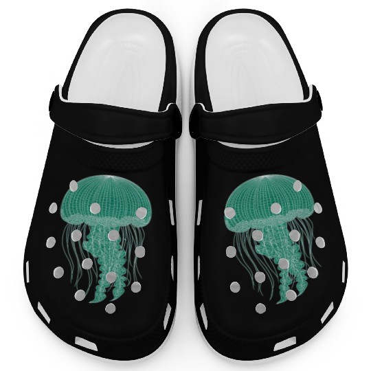 Sea life, Green Jellyfish Clogs