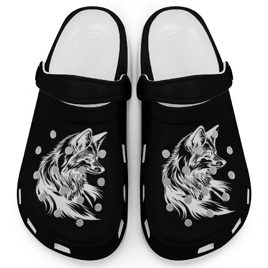 Little Cute Fox Portrait Tattoo Ink Clogs