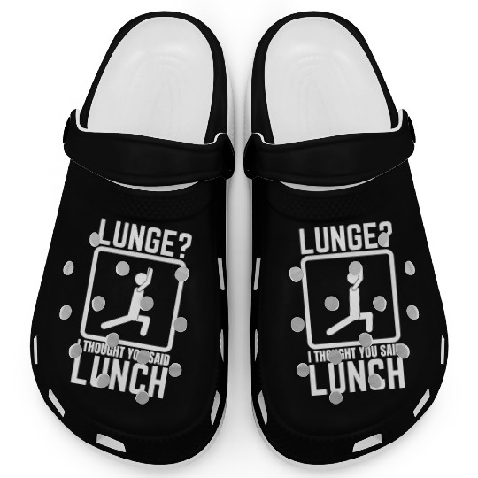 Funny Gym, Workout Top, Lunge Lunch Stick Figure Clogs