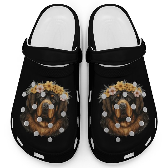 Tibetan Mastiff Flower Crown Floral Farm Animal Pe Clogs