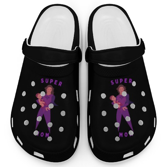 Violet Childish Super Mom Clogs Mother's Day Gif