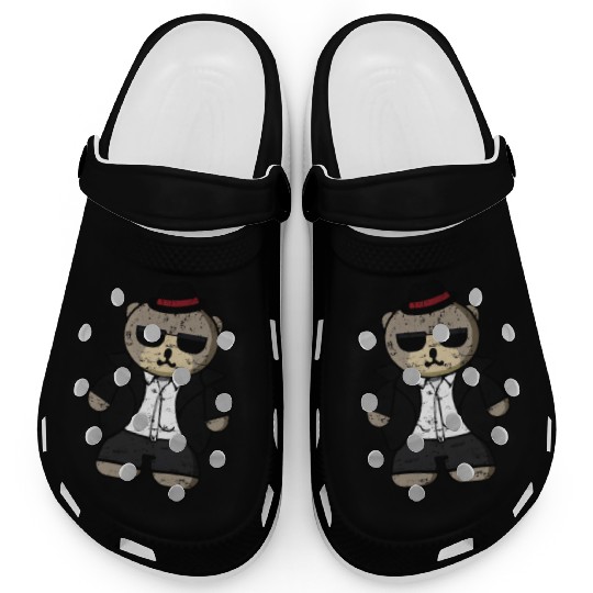 Kawaii Gangster Bear with Black Sunglasses Clogs