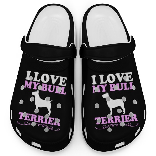 Pet Lover Puppy Dog Owner I Love My Bull Terrier Clogs