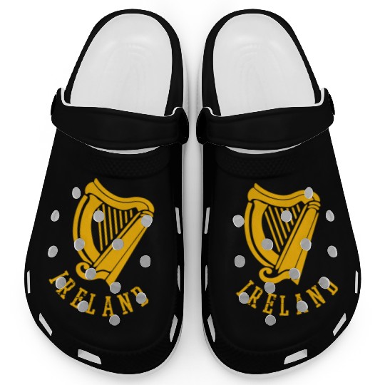Irish Celtic Harp Medieval Emblem Of Ireland Clogs
