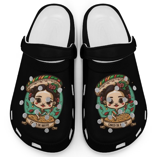 Frida Kahlo & Tacos Funny Cinco De Mayo Mexican Clogs