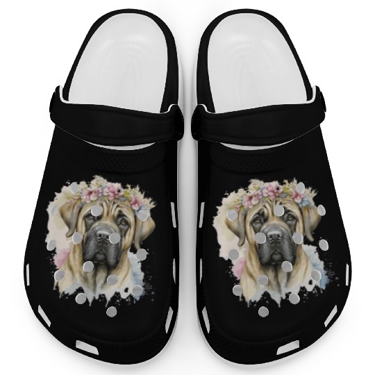 Cute English Mastiff Flower Crown Pet Dog Breed Fl Clogs