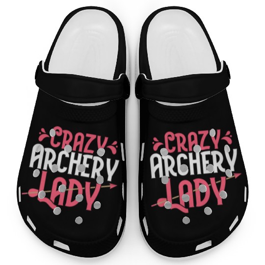 Crazy Archery Lady Bow & Arrows Target Archer Clogs