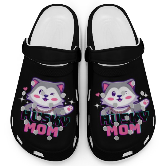 Husky Dog Mom, husky lover Clogs