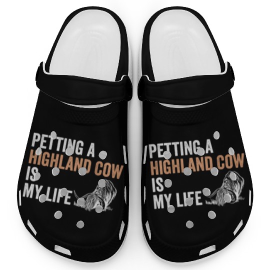 Petting A Highland Cow Is My Life Scottish Cattle Clogs