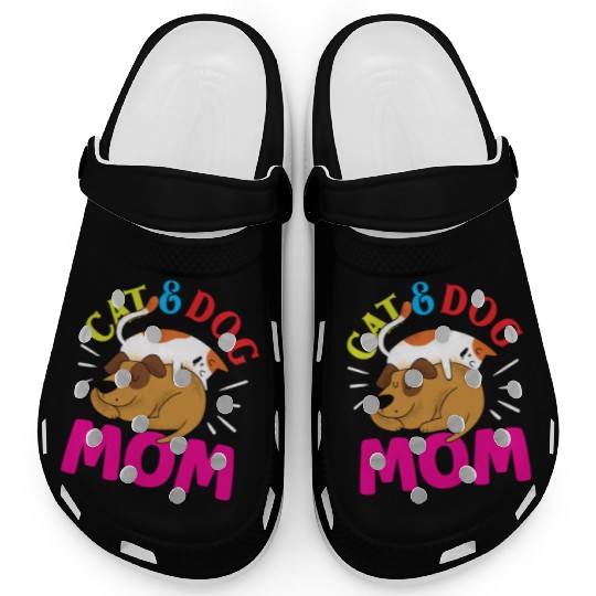 Cat And Dog Mom Girl Cats Dogs Lover Clogs