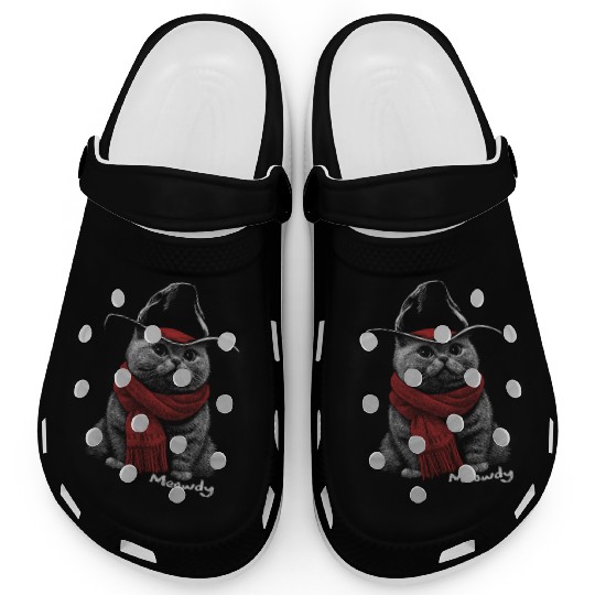 Cute Chonk Cat Meowdy Cat w/ Cowboy Hat from Texas Clogs