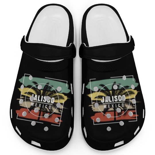 Jalisco Mexico Artistic Palm Tree Retro Clogs