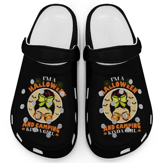 Im a Halloween And Camping Kinda Girl Trick or Tre Clogs