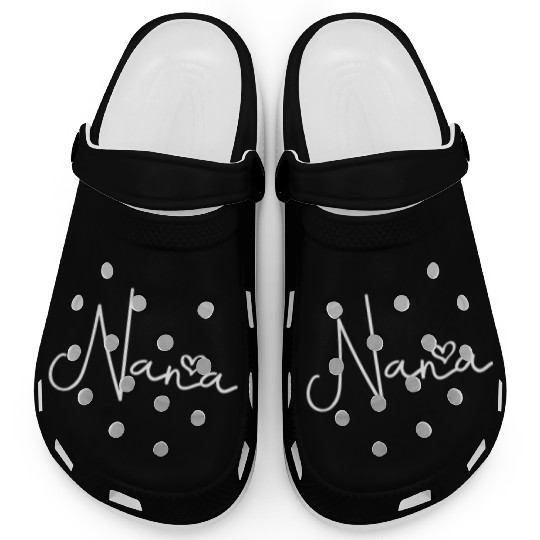 Cute Nana Heart Minimal Women Grandma Christmas Mo Clogs
