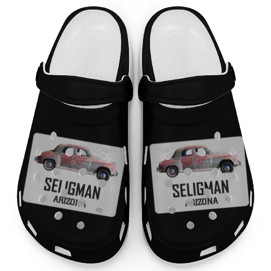 Old car city of Seligman in Arizonna, US Route 66 Clogs