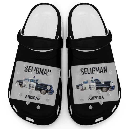 Old car city of Seligman in Arizonna, US Route 66 Clogs