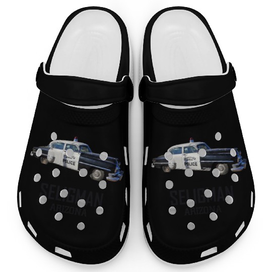 Old car city of Seligman in Arizonna, US Route 66 Clogs