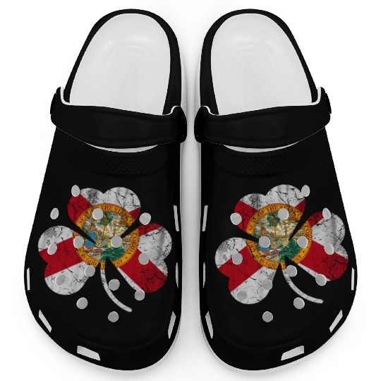 Florida Flag shamrock Irish st Patrick s Day Clogs