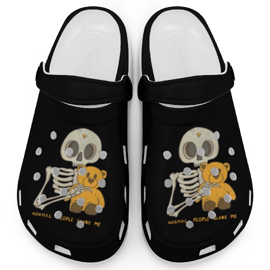 Normal People Scare Me Skull Halloween Clogs