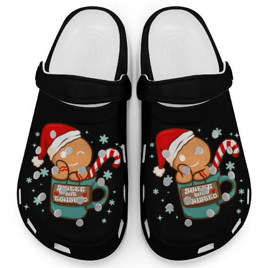 Sweet But Twisted Christmas Candy Cane Gingerbread Clogs
