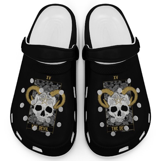 The Devil Tarot Card Skull Clogs