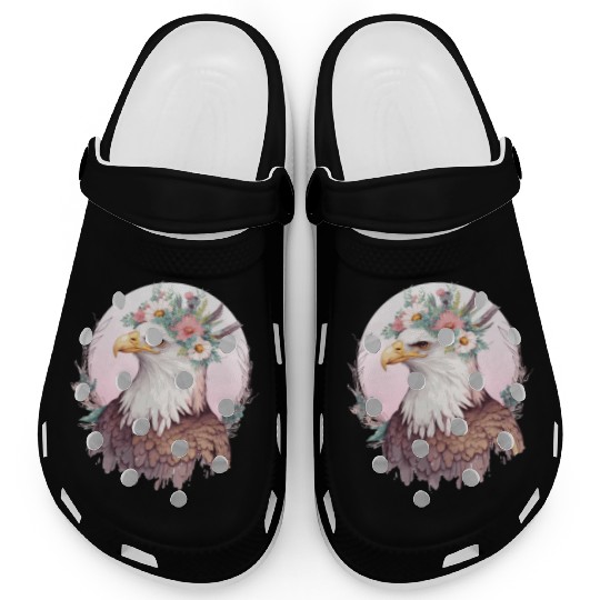 Birds Of Prey Bald Eagle Flower Crown Floral Birdi Clogs