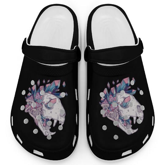 Crystal Cat Skull Clogs