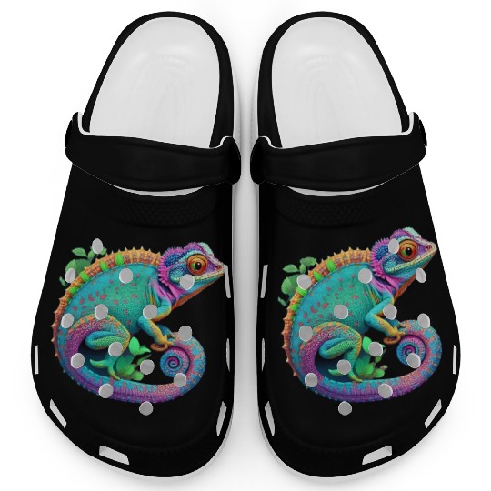 Cute Chameleon is a colorful beautiful Cute animal Clogs
