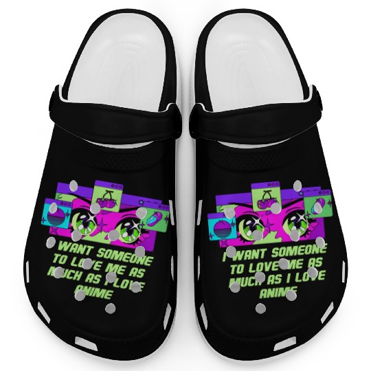 Love Me as Much as I Love Anime Manga Valentine's Clogs