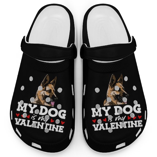 My Dog Is My Valentine Date Cute Doggy Clogs