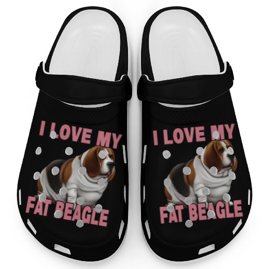 I Love My Fat Beagle Clogs