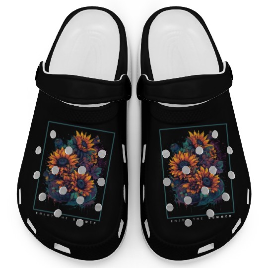 Psychedelic Sunflowers Garden Nature Lover Gift Clogs