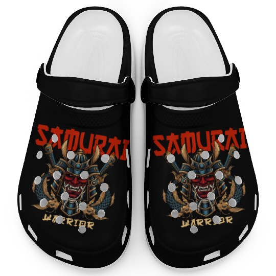 Samurai Warrior Japan Japanese Ninja Skull Katana Clogs