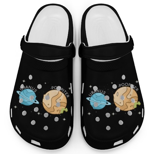 Uranus Poopiter Funny Uranus Planet Space Lover Clogs