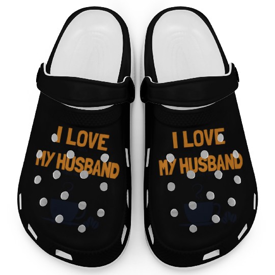 I love my Husband Coffee Queen Latte Art Barista Clogs