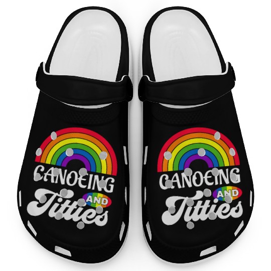 Canoeing And Titties Funny Lgbt Gay Pride s Clogs