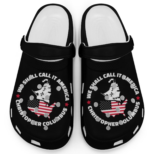 Columbus Day 1492 Us Flag Clogs