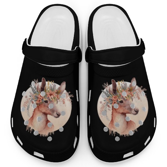 Cute Australian Kangaroo Flower Crown Animal Lover Clogs