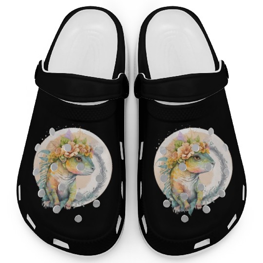 Cute Lizard Chameleon Flower Crown Pet Reptile Lov Clogs