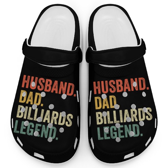 Pool Player Funny Husband Dad Billiards Legend Clogs