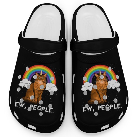 Rainbow Somali Ew People Unicorn Cat Clogs