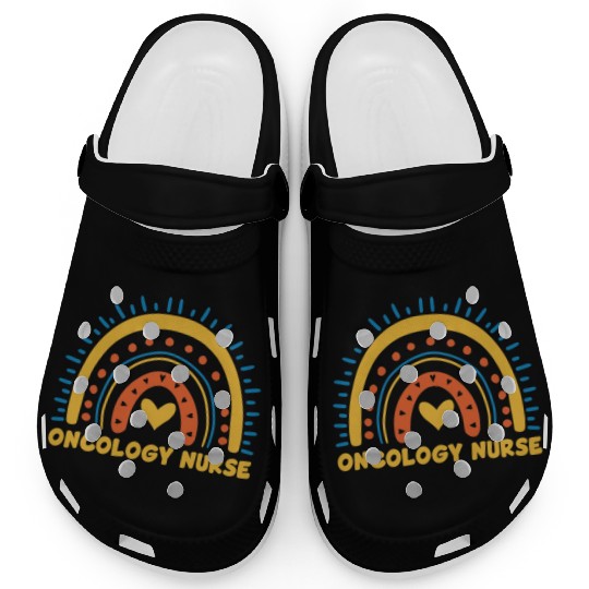 Great Oncology Nurse Rainbow RN Nurses Team Clogs