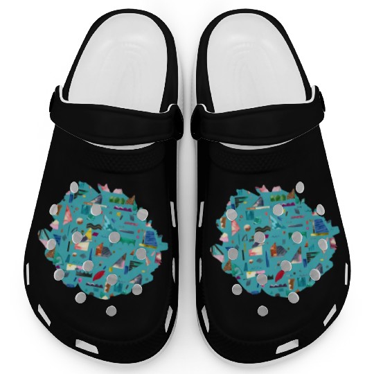Sailing Boats Multi Blue Clogs